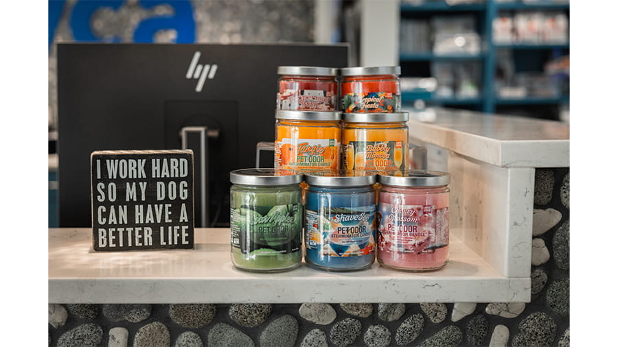 Candle Display in Lobby at VCA North Rockville Animal Hospital