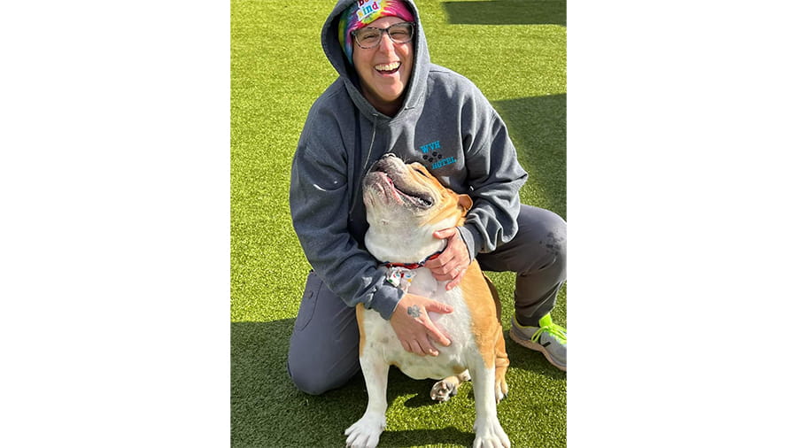 Boarding staff with dog at VCA Wexford Animal Hospital