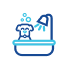 dog in bath icon